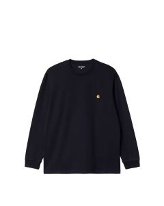 T-SHIRT MANICHE LUNGHE CARHARTT WIP L/S CHASE T-SHIRT DARK NAVY GOLD