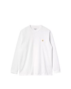 T-SHIRT MANICHE LUNGHE CARHARTT WIP L/S CHASE T-SHIRT WHITE GOLD