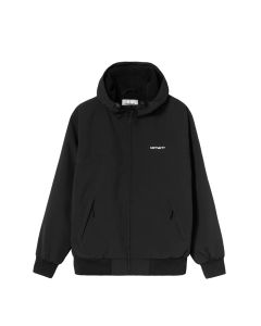 GIACCA CARHARTT WIP HOODED SAIL JACKET BLACK WHITE