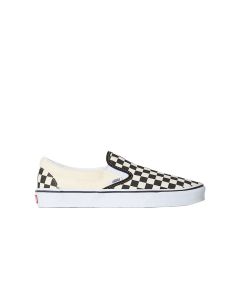 SCARPE SKATE VANS UA CLASSIC SLIP-ON BLACK WHITE CHECKERBOARD WHITE
