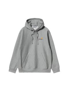 FELPA CAPPUCCIO CARHARTT WIP HOODED AMERICAN SCRIPT SWEAT GREY HEATHER