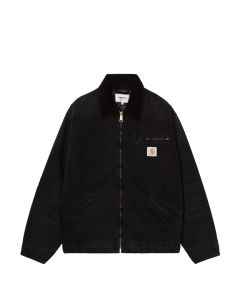 GIACCA CARHARTT WIP OG DETROIT JACKET BLACK BLACK STONE CANVAS