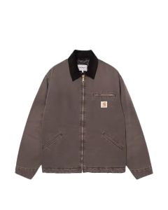 GIACCA CARHARTT WIP OG DETROIT JACKET TOBACCO BLACK STONE CANVAS