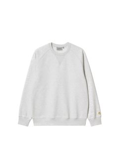 FELPA GIROCOLLO CARHARTT WIP CHASE SWEAT ASH HEATHER GOLD