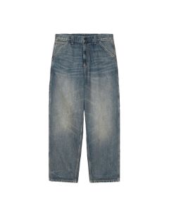 JEANS CARHARTT WIP SINGLE KNEE PANT BLUE WORN USED WASH