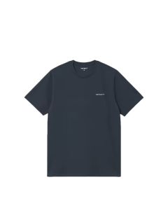 T-SHIRT MANICHE CORTE CARHARTT WIP S/S SCRIPT EMBROIDERY T-SHIRT DEEP NIGHT WHITE
