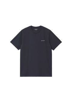 T-SHIRT MANICHE CORTE CARHARTT WIP S/S SCRIPT EMBROIDERY T-SHIRT DARK NAVY WHITE