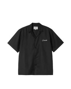 CAMICIA MANICHE CORTE CARHARTT WIP S/S DELRAY SHIRT BLACK WHITE