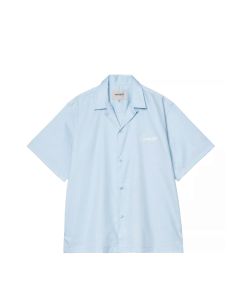 CAMICIA MANICHE CORTE CARHARTT WIP S/S DELRAY SHIRT ICARIA WHITE