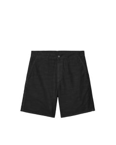 SHORTS CARHARTT WIP WALTER SINGLE KNEE SHORT BLACK GARMENT DYED