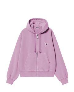FELPA CAPPUCCIO CARHARTT WIP W' HOODED NELSON SWEAT GENTLE PURPLE GARMENT DYED
