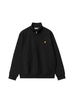 FELPA GIROCOLLO CARHARTT WIP HALF ZIP AMERICAN SCRIPT SWEAT BLACK