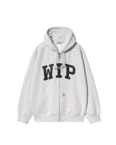 FELPA CAPPUCCIO CARHARTT WIP HOODED WIP SWEAT JACKET ASH HEATHER STONE WASHED
