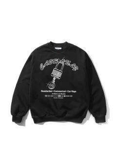 FELPA GIROCOLLO CASH ONLY LOCKSMITH CREWNECK BLACK
