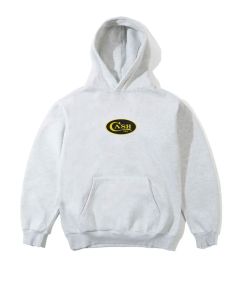 FELPA CAPPUCCIO CASH ONLY EMBLEM PULLOVER HOOD ASH