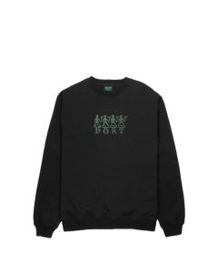 FELPA GIROCOLLO PASS~PORT 4 FLOWERS ORGANIC FLEECE SWEATER BLACK