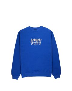 FELPA GIROCOLLO PASS~PORT 4 FLOWERS ORGANIC FLEECE SWEATER ROYAL BLUE