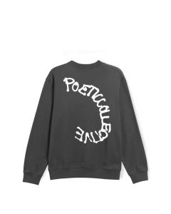 FELPA GIROCOLLO POETIC COLLECTIVE SPRAY TEXT CREWNECK IRON GREY