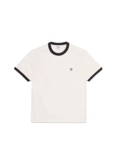 T-SHIRT MANICHE CORTE POLAR SKATE CO. RINGER TEE IVORY CHOCOLATE