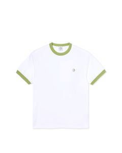 T-SHIRT MANICHE CORTE POLAR SKATE CO. RINGER TEE WHITE PERIDOT