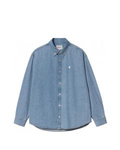 CAMICIA MANICHE LUNGHE CARHARTT WIP L/S LUCAS SHIRT BLUE STONE WASHED