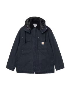 GIACCA CARHARTT WIP AMBEL COAT DEEP NIGHT STONE WASHED