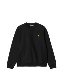 FELPA GIROCOLLO CARHARTT WIP AMERICAN SCRIPT SWEAT BLACK