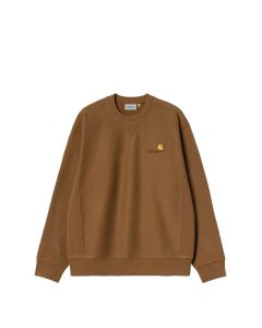 FELPA GIROCOLLO CARHARTT WIP AMERICAN SCRIPT SWEAT HAMILTON BROWN