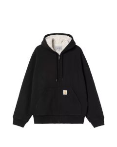 GIACCA CARHARTT WIP ACTIVE SWEAT JACKET BLACK STONE WASHED