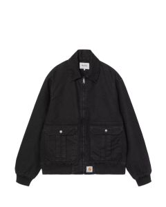 GIACCA CARHARTT WIP STANTON JACKET BLACK STONE WASHED