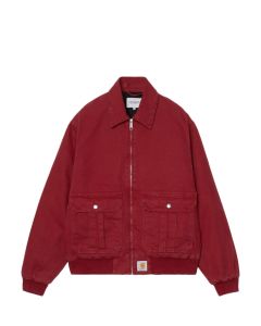 GIACCA CARHARTT WIP STANTON JACKET SCARLET STONE WASHED