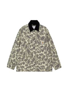 GIACCA CARHARTT WIP TAPESTRY CHORE COAT CAMO DUCK JACQUARD GREEN