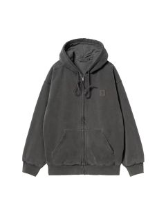 GIACCA CARHARTT WIP HOODED VISTA JACKET BLACK GARMENT DYED