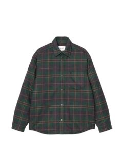 GIACCA CARHARTT WIP GARGAN SHIRT JACKET GARGAN CHECK DARK FIR