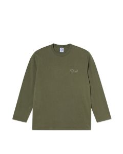 T-SHIRT MANICHE LUNGHE POLAR SKATE CO. STEVE TEE LS - STROKE LOGO ARMY GREEN