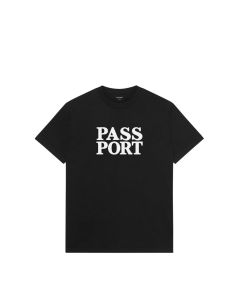 T-SHIRT MANICHE CORTE PASS~PORT OFFICIAL STACKED TEE BLACK