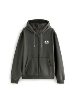 FELPA CAPPUCCIO MINOIA BOARD CO FZ MBC LOGO EMBROIDERED GREY