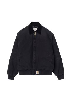 GIACCA CARHARTT WIP OG SANTA FE JACKET BLACK BLACK STONE CANVAS