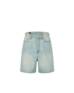 SHORTS EVISU DAICOCK PRINTED DENIM SHORTS LIGHT TONE INDIGO