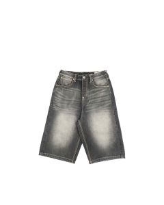SHORTS EVISU SEAGULL & CLAW MARKS EMB POCKET DENIM DARK TONE BLACK