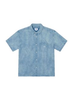 CAMICIA MANICHE CORTE OBEY OWENS DENIM SHIRT BLEACHED INDIGO