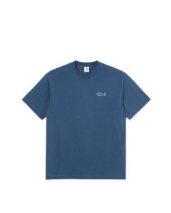 T-SHIRT MANICHE CORTE POLAR SKATE CO. CONTRAST TEE | STROKE LOGO GREY BLUE