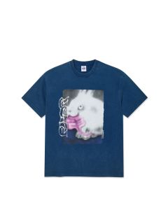 T-SHIRT MANICHE CORTE POLAR SKATE CO. TEE | RABBIT WASHED BLUE