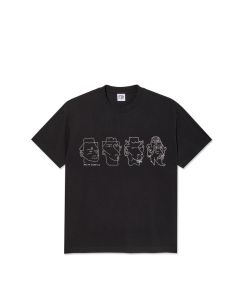 T-SHIRT MANICHE CORTE POLAR SKATE CO. CONTRAST TEE | 8 HEADS BLACK WHITE