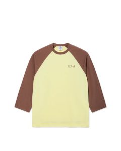 T-SHIRT MANICHE CORTE POLAR SKATE CO. 3/4 SLEEVE TEE CINNAMON LIGHT YELLOW