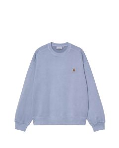 FELPA GIROCOLLO CARHARTT WIP NELSON SWEAT GENTLE BLUE GARMENT DYED
