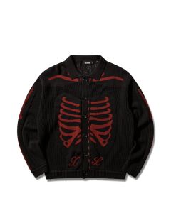 MAGLIONE X-LARGE SCANNER KNIT CARDIGAN BLACK