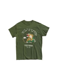 T-SHIRT MANICHE CORTE ILLEGAL VINTAGE VIETNAM GREEN