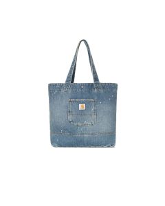 BORSA CARHARTT WIP DENIM TOTE BLUE DESTROY WASH SPLATTER U