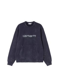 FELPA GIROCOLLO CARHARTT WIP PAINTER SWEAT DARK NAVY DESTROY SPLATTER